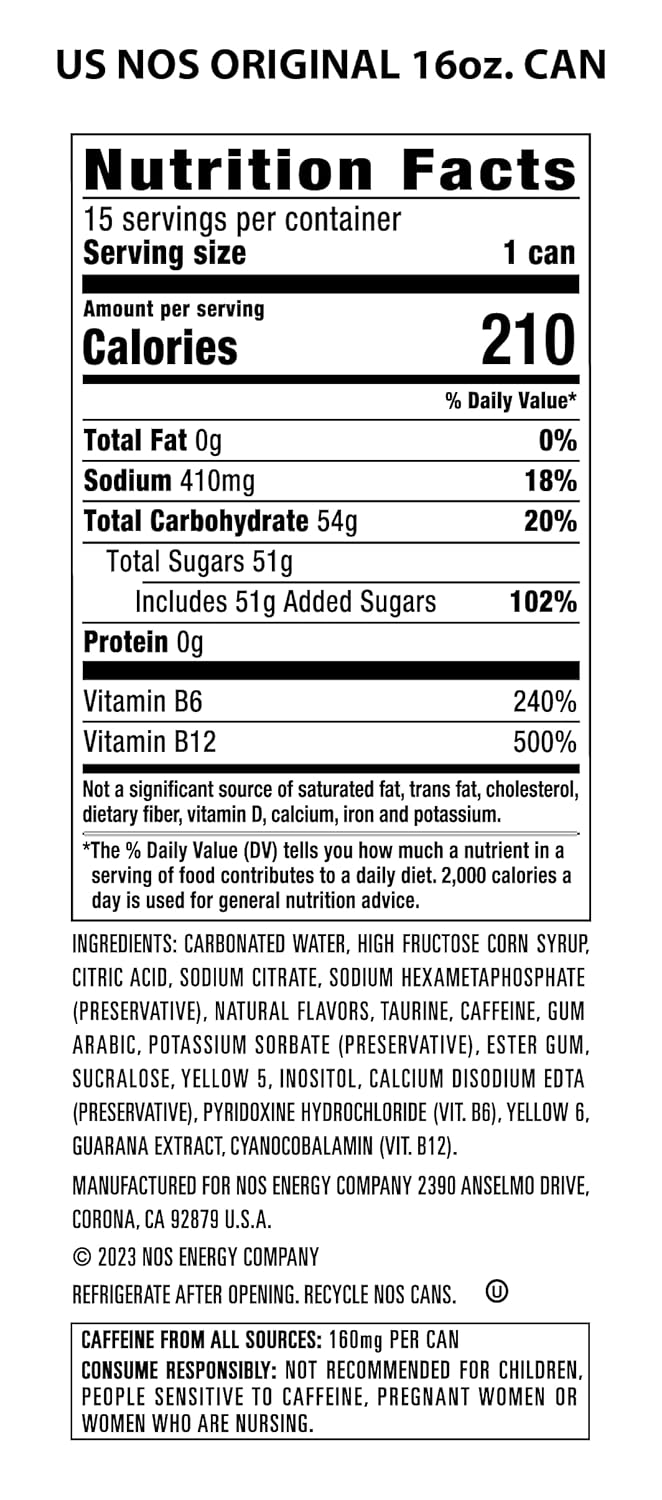 NOS Original: High Performance Energy Drink. 16 Fl oz (Pack of 15) - Image 4